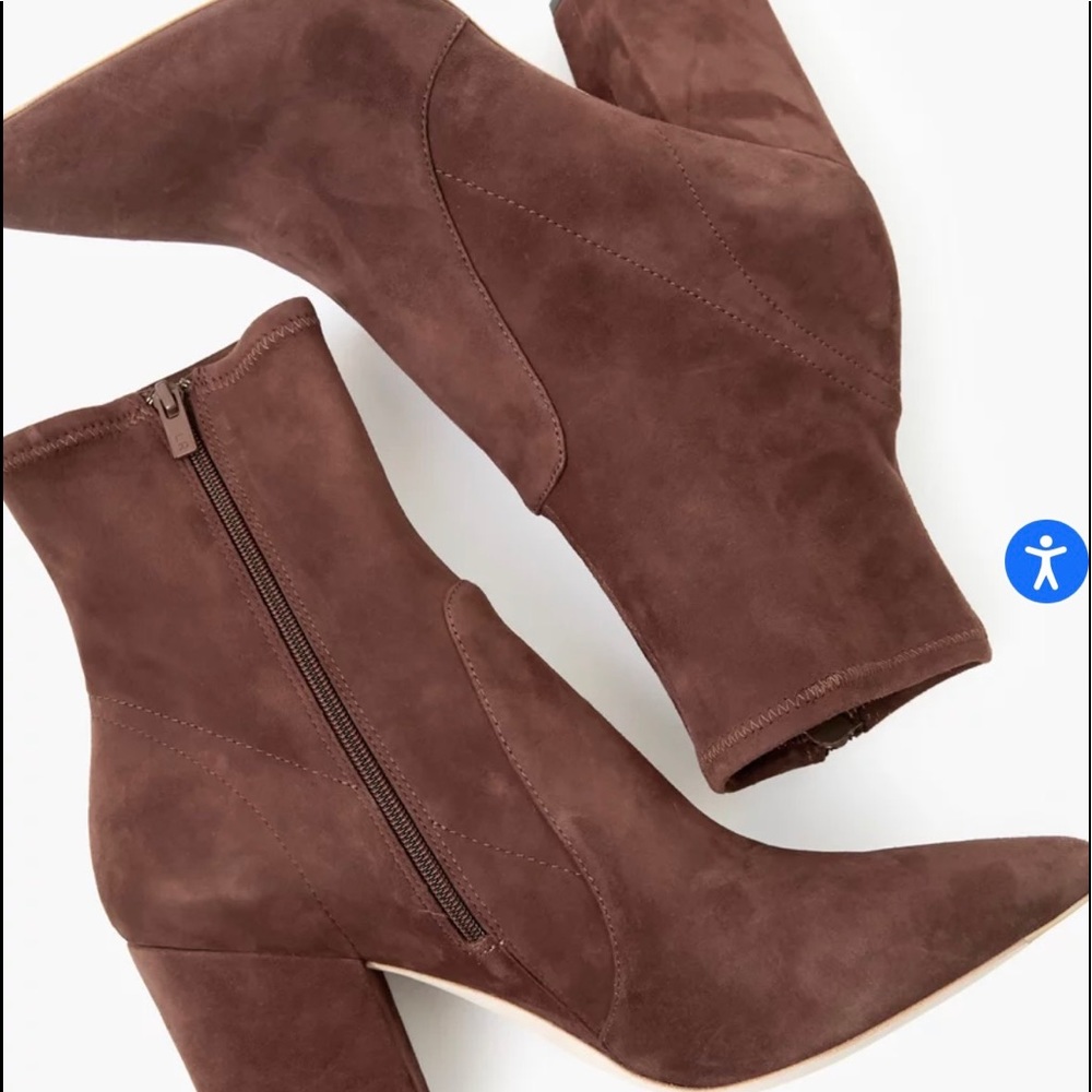 Luxury Loeffler Randall Isla Suede Ankle Boots in Chocolate size 8